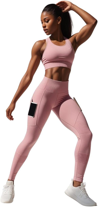 Misharen High - Waist Yoga Pocket Leggings for Women | Gym Pants | Workout & Sportswear | Stretchy | No Camel Toes, and Seamless Activewear | ملابس رياضية للنساء | بنطلون نسائي - Néctar